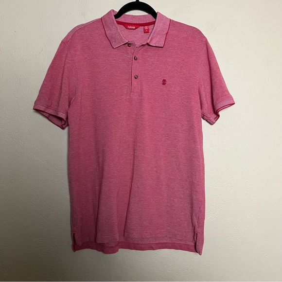 Izod Other - Izod men short sleeve polo‎ red white shirt size M